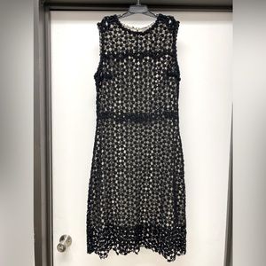 Ladies black lace overlay cocktail dress